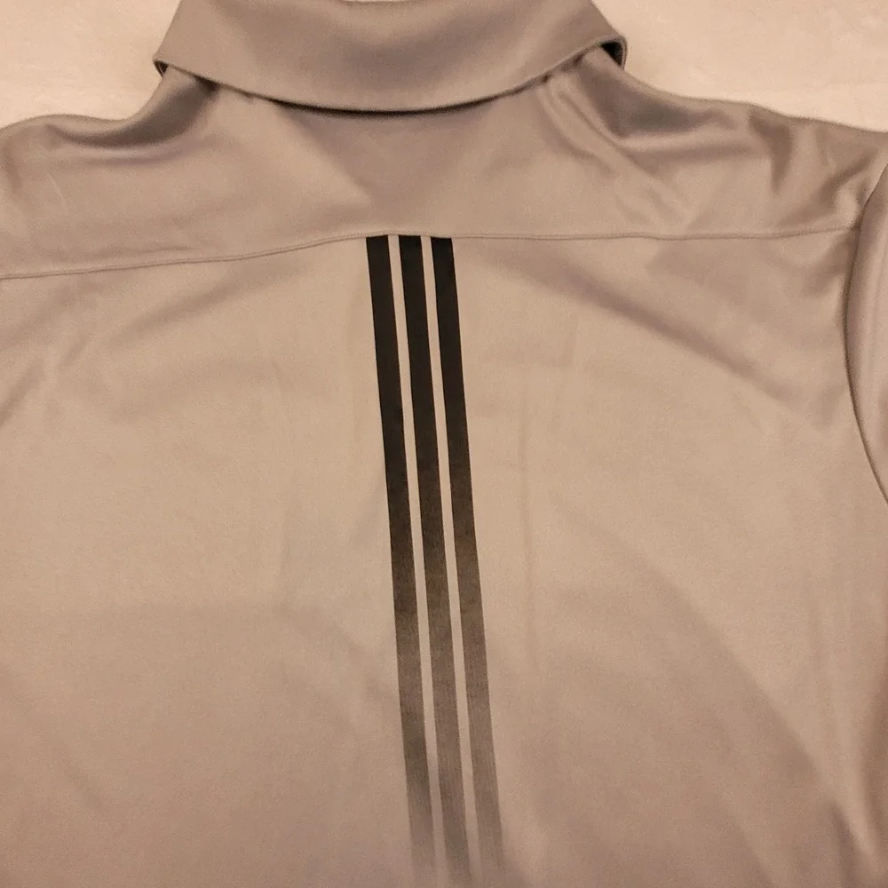 Adidas Men's Gradient Stripe Short Sleeve Golf Polo Shirt Sz XL Gray Black VGC